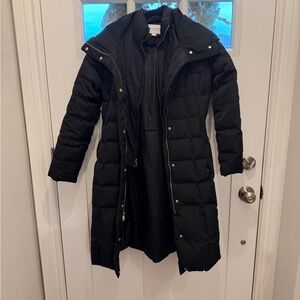 Cole Haan Women's Signature Hooded Taffeta Long Down Coat in Black